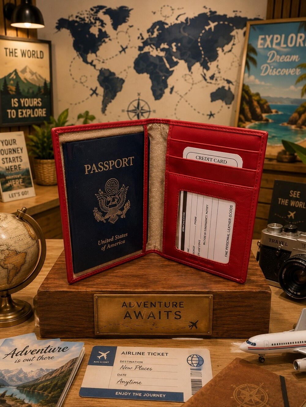 Passport Holder Wallet - Leather